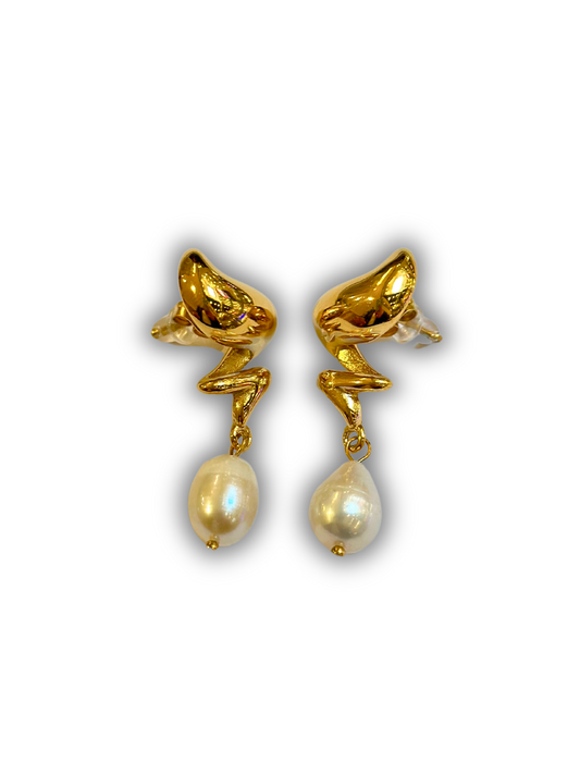 Water/Pearl Earrings