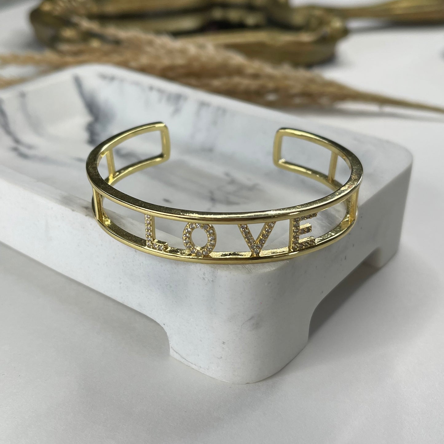 Love/crystal bracelet